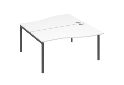 Рабочая станция эргономичная 2х160 Техно Мира Лофт, цвет белый премиум + антрацит