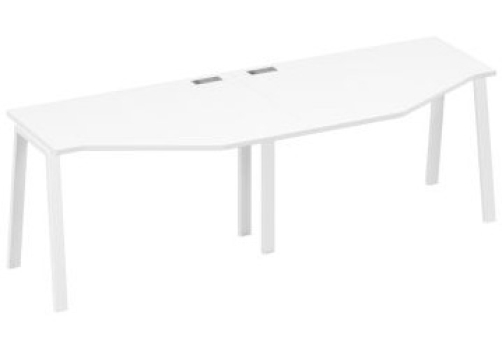 Рабочая станция эргономичная 2х120 Мира Трио, цвет белый премиум + белый