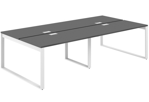 Рабочая станция с лючком Фламинго, цвет антрацит + белый