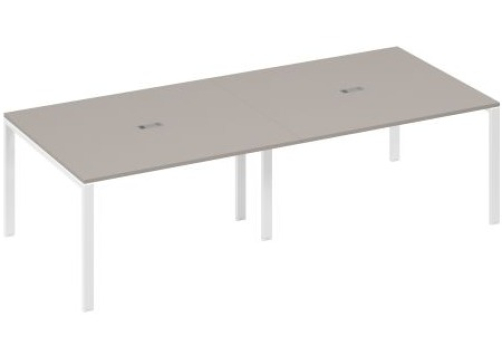 Стол для переговоров прямоугольный Мира Нумо, цвет мокко премиум + белый