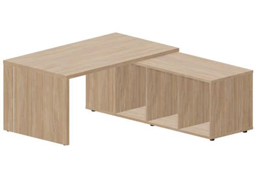 Стол на опорной сервисной тумбе (правый) Эльберт, цвет светлый дуб