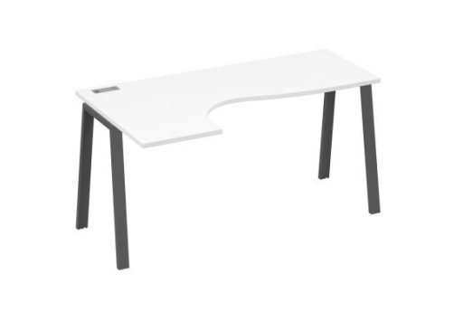 Стол эргономичный левый Мира Трио, цвет белый премиум + антрацит