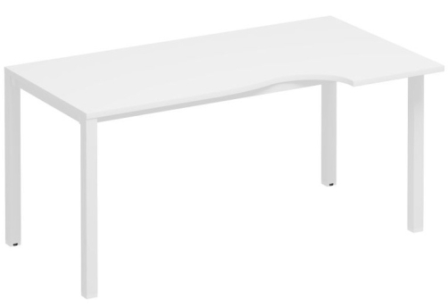 Стол эргономичный правый Прайм Металл 50, цвет белый + белый