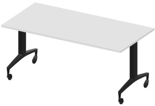 Стол мобильный складной Смит Конференц, цвет белый + черный