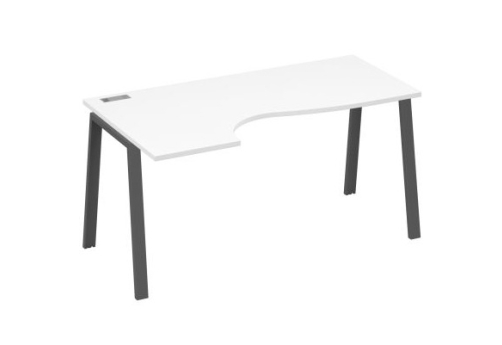 Стол эргономичный левый 160 Мира Трио, цвет белый премиум + антрацит