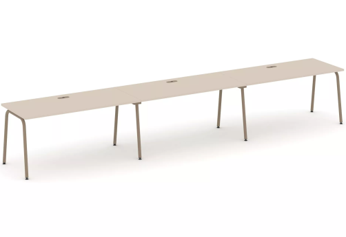 Рабочая станция на 3 места (с лючками), цвет капучино