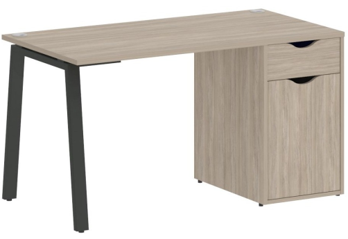 Стол письменный с тумбой, цвет дуб аттик + антрацит