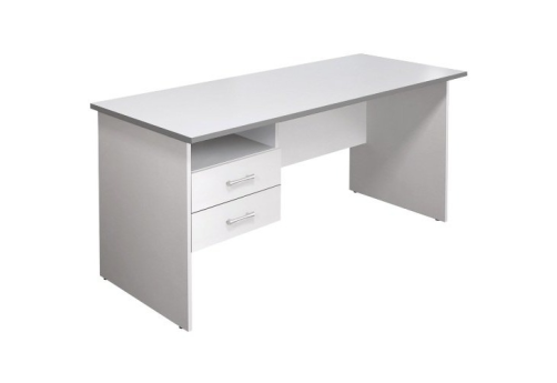 Стол рабочий с тумбой, цвет серый