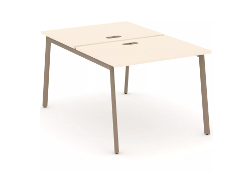 Рабочая станция на 2 места (с лючками), цвет сатин
