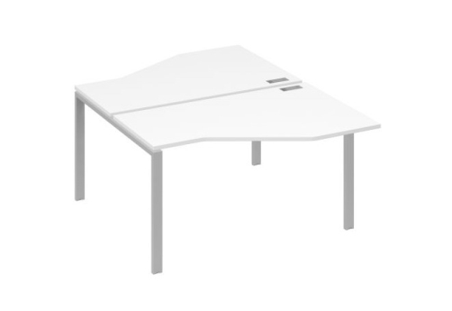 Рабочая станция эргономичная (2х140) Мира Нумо, цвет белый премиум + серый