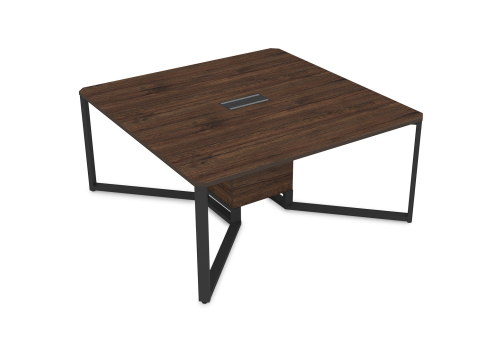 Стол-квадрат, цвет брауни + черный