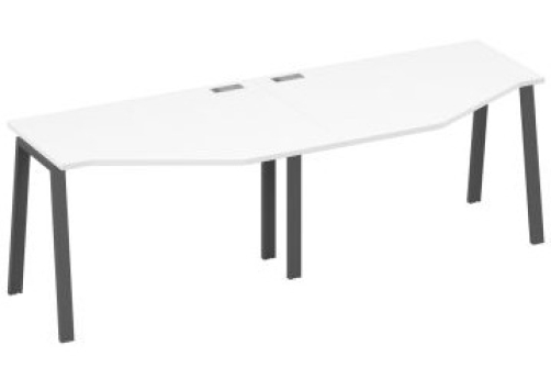 Рабочая станция эргономичная 2х120 Мира Трио, цвет белый премиум + антрацит