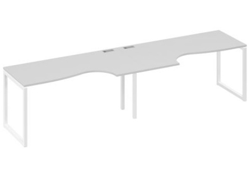 Рабочая станция эргономичная (2х160) Мира Одри, цвет серый + белый
