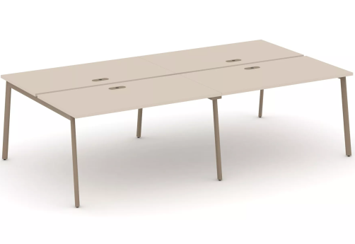 Рабочая станция на 4 места (с лючками), цвет капучино