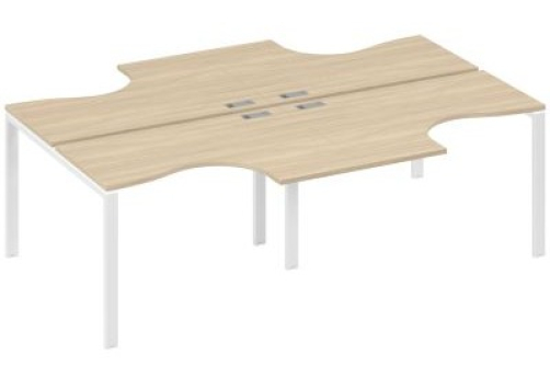 Рабочая станция эргономичная (4х120) Мира Нумо, цвет дуб скандинавский + белый