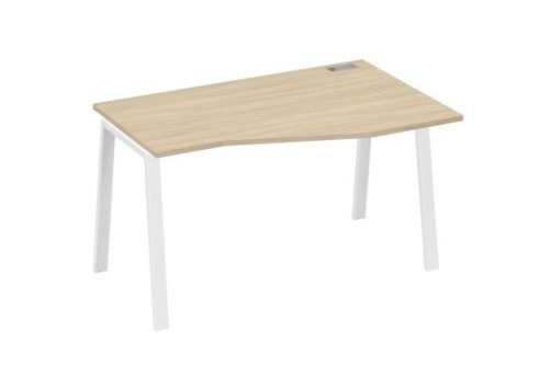 Стол эргономичный правый 140 Мира Трио, цвет дуб скандинавский + белый