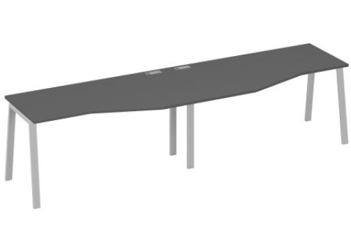 Станция рабочая эргономичная 2х160 Мира Трио, цвет антрацит премиум + серый