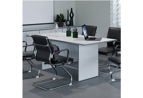 Стол для переговоров прямоугольный Колибри, цвет светло-серый