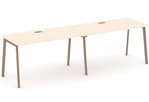 Рабочая станция на 2 места (с лючками), цвет сатин