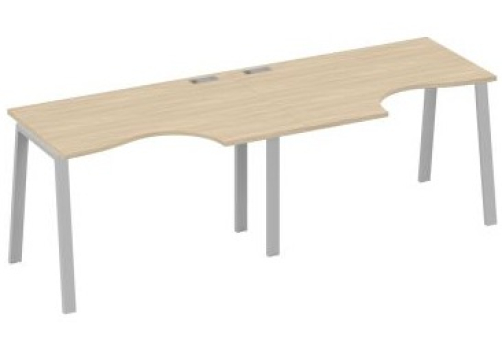 Станция рабочая эргономичная 2х120 Мира Трио, цвет дуб скандинавский + серый