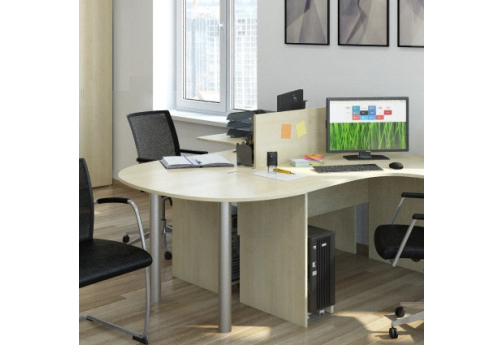 Рабочая станция на 2 человека МЛ Стиль, клен