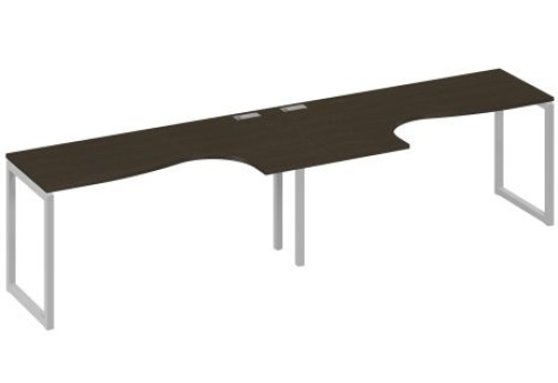 Рабочая станция эргономичная (2х160) Мира Одри, цвет венге + серый