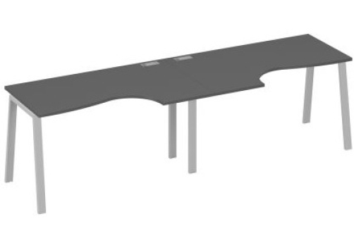 Станция рабочая эргономичная 2х140 Мира Трио, цвет антрацит премиум + серый