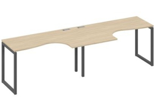 Рабочая станция эргономичная (2х140) Мира Одри, цвет дуб скандинавский + антрацит