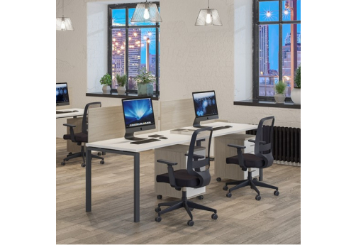 Рабочая станция с экранами Индиго Сет, цвет белый + антрацит