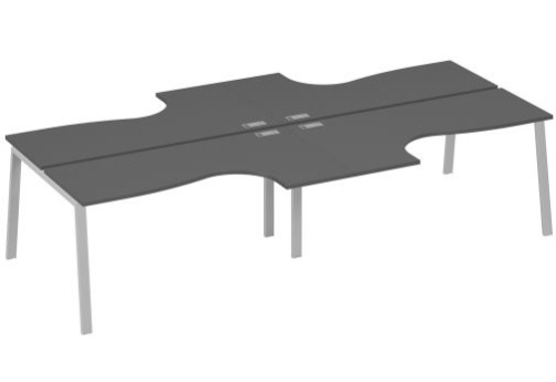 Рабочая станция эргономичная 4х160 Мира Трио, цвет антрацит премиум + серый