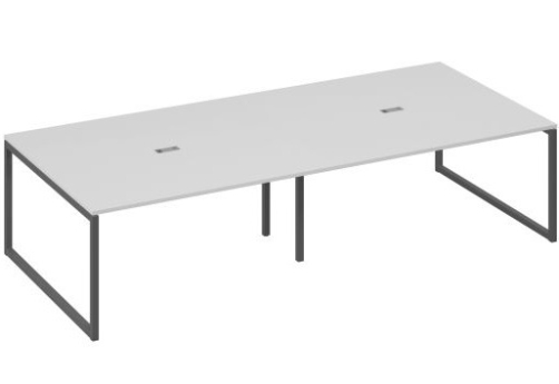 Стол для переговоров прямоугольный Мира Одри, цвет серый + антрацит