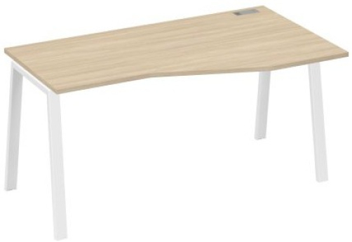Стол эргономичный правый 160 Мира Трио, цвет дуб скандинавский + белый