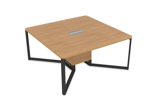 Стол-квадрат, цвет романо + черный