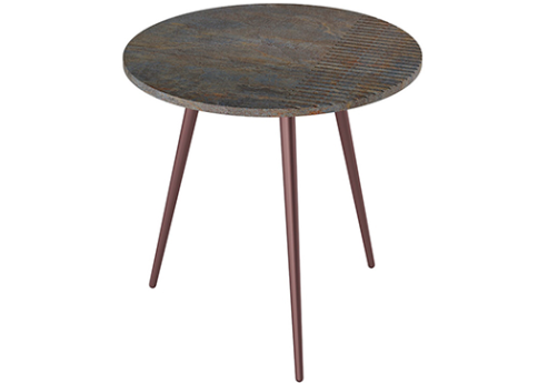 Стол журнальный Лето 1092, цвет металлик + бордо