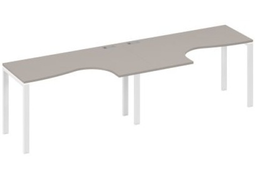 Рабочая станция эргономичная (2х140) Мира Нумо, цвет мокко премиум + белый