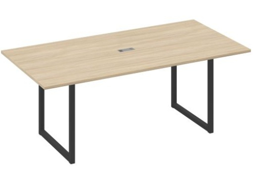 Стол для переговоров прямоугольный Мира Одри, цвет дуб скандинавский + антрацит