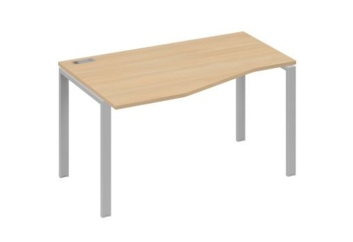 Стол эргономичный левый Мира Нумо, цвет натуральный дуб + серый