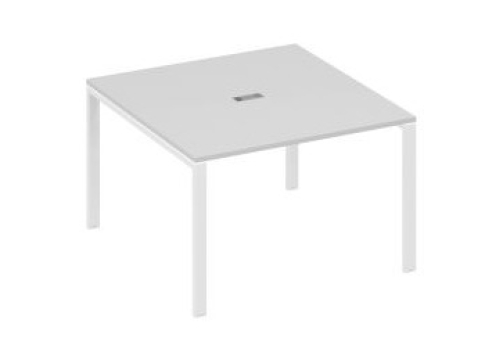 Стол для переговоров квадратный Мира Нумо, цвет серый + белый