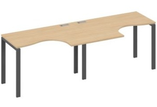 Рабочая станция эргономичная (2х120) Мира Нумо, цвет натуральный дуб + антрацит