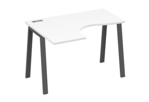 Стол эргономичный левый Мира Трио, цвет белый премиум + антрацит