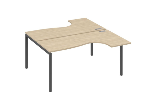 Рабочая станция эргономичная 2х160 Классика Мира Лофт, цвет дуб скандинавский + антрацит