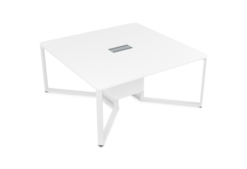 Стол-квадрат, цвет белый премиум + белый
