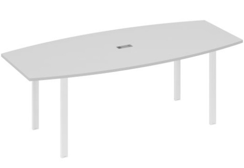 Стол для переговоров фигурный Мира Нумо, цвет серый + белый