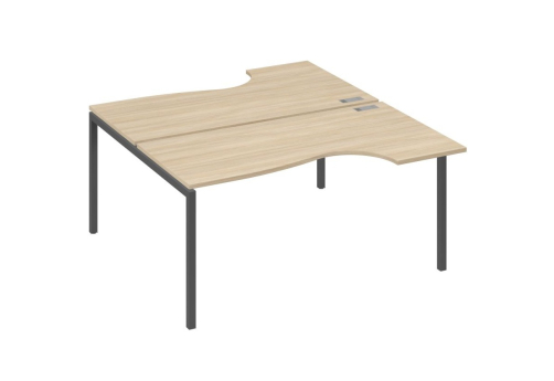 Рабочая станция эргономичная 2х160 Классика Мира Лофт, цвет дуб скандинавский + антрацит