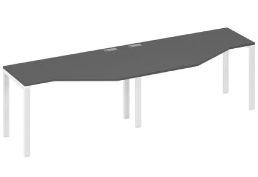 Рабочая станция эргономичная (2х140) Мира Нумо, цвет антрацит премиум + белый