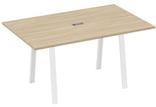 Стол для переговоров 160 Мира Трио, цвет дуб скандинавский + белый