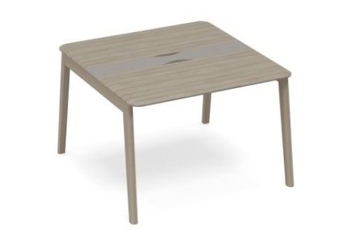 Стол для переговоров с кабель-каналом Види Вуд, цвет мокко + вяз