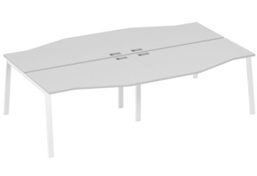 Станция рабочая эргономичная 4х140 Мира Трио, цвет серый + белый