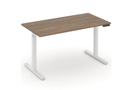 Стол электроподъемный, белый + дуб аризона