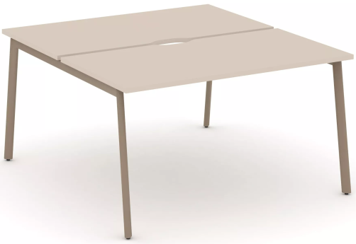 Рабочая станция на 2 места (с вырезом под провода), цвет капучино